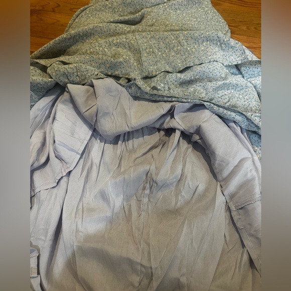 NWT Heyson Maxi Dress‎ Blue Floral Smocked Cottagecore Peasant 1XL Puff Sleeves - Picture 6 of 7